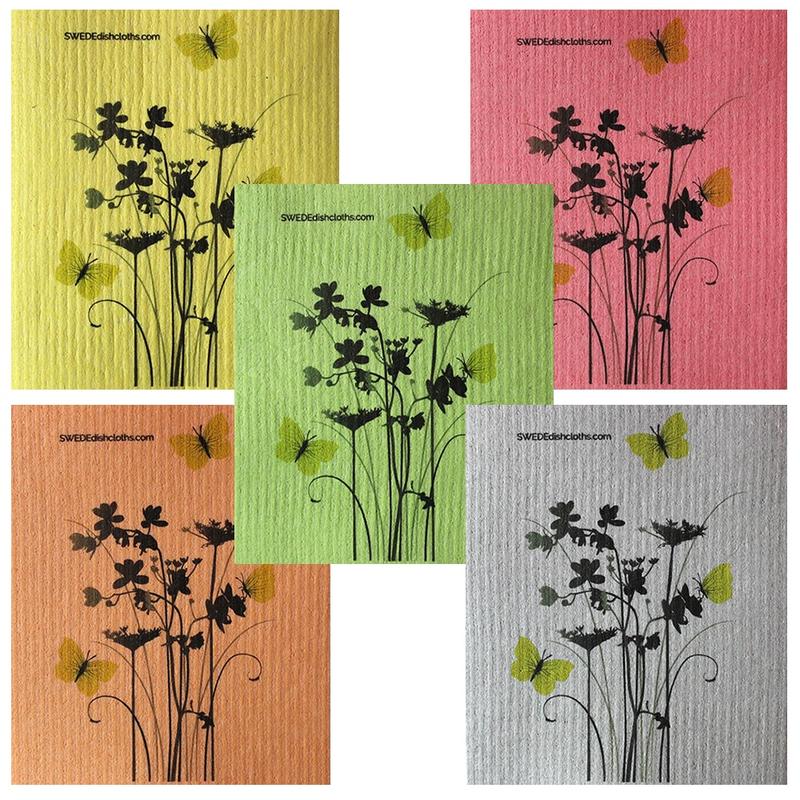 Meadow Flowers Swedish Dishcloth - Set Of 5 3 Meadow Flowers Swedish Dish.jpg