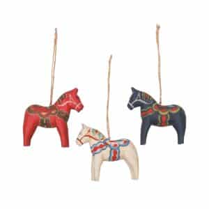 Dala Horse Ornaments - Set Of 3